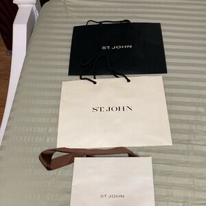 St. John paper shopping bags. Lot of 3